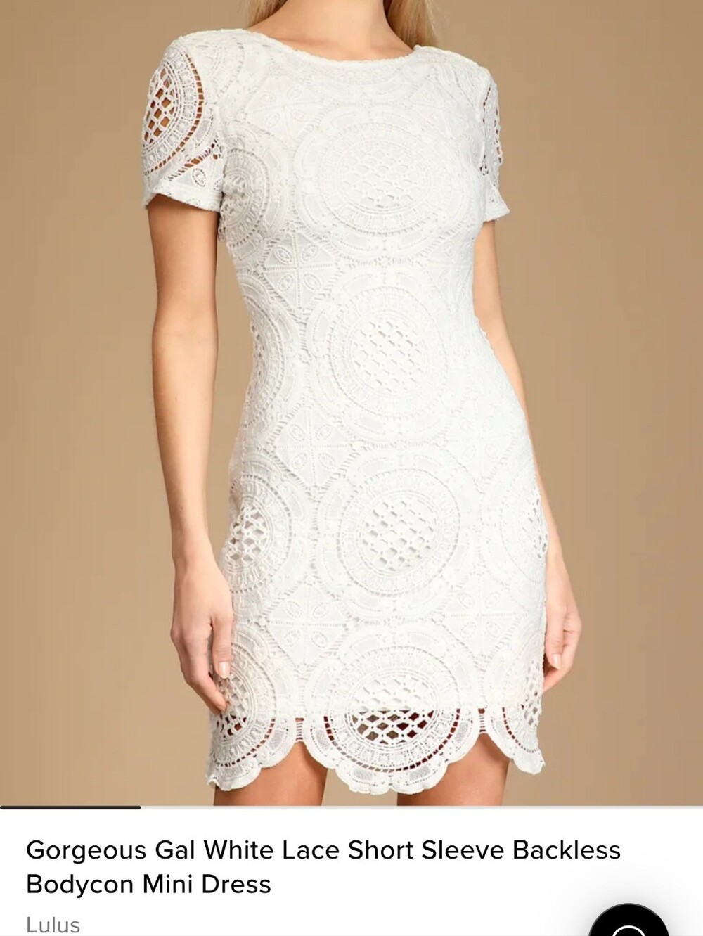 Lulu's White Crochet Lace Short Sleeve Midi Dress